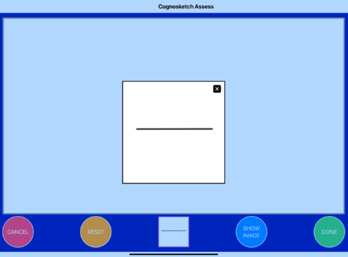 Initial view of the drawing canvas for each task in the task list.