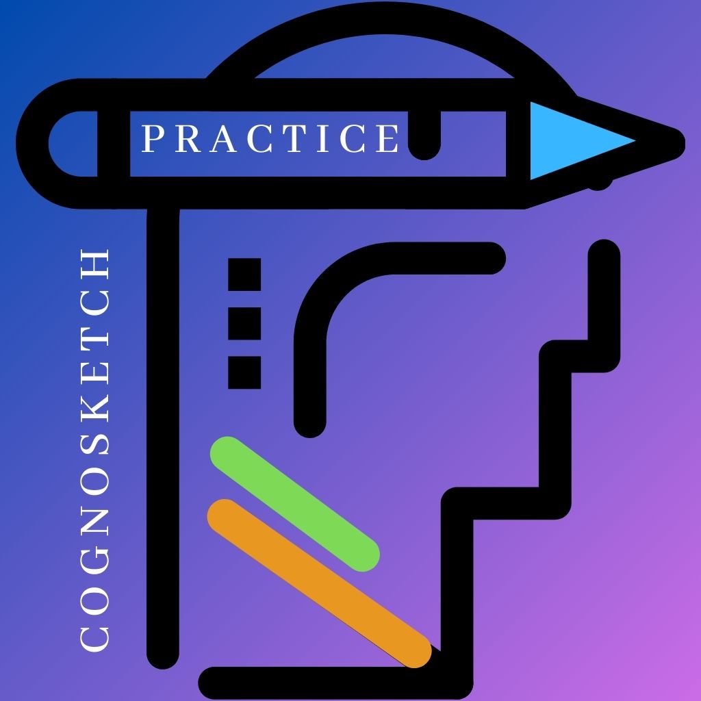 App Icon of Cognosketch Practice contains a purple gradient with the text Cognosketch Practice included in the design.