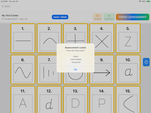 Task list screen with participant info visible at the top of the list.